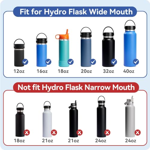 Straw Lid for Hydro Flask 12 16 18 20 32 40 64 oz Wide Mouth Bottle - color: Black 1 pack