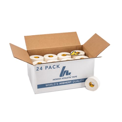 Howies Athletic Tape - 1" Zinc Oxide White Sports Tape for Ankles, Fingers & Athletic Trainers - High Tensile Strength - 24 Pack - size: 24 Pack