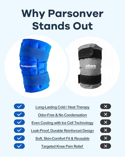 Knee Ice Pack Wrap for Pain Relief, 120-Min Long-Lasting & No Condensation