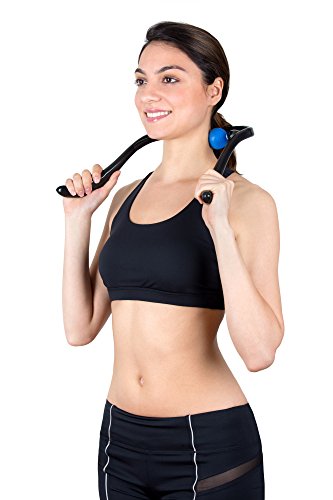 LuxFit Neck Massager, Neck and Shoulder Shiatsu Deep Tissue Trigger Point Manual Self Muscle Massage