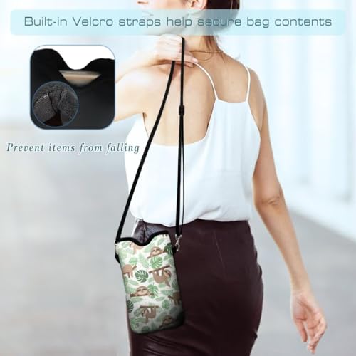 Cell Phone Sleeves Bag Case Crossbody Neoprene Holder Lanyard Phone Pouch for Women Men 7.5 X 4.5 Inches - Sloth - color: Sloth