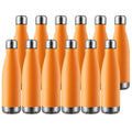 MEWAY 17oz Sport Water Bottle 12 Pack Vacuum Insulated Stainless Steel Leak-Proof Double Wall Cola Shape Water Bottle,Keep Drinks Hot & Cold (Orange,12 Pack) - color: Orange