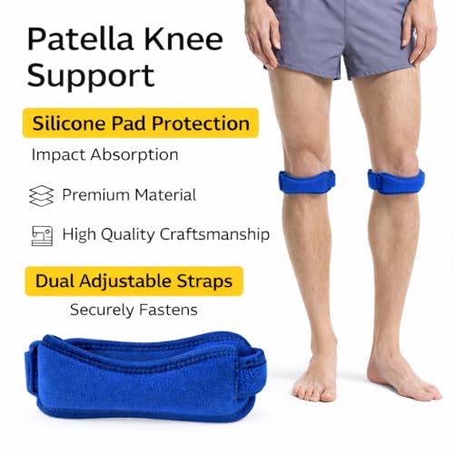Adjustable Sports Knee Pads 2-Pack, Breathable Knee Straps for Baseball, Volleyball, Basketball, Running, Kneepads with Silicone Pad for Men & Women, Blue - color: Blue