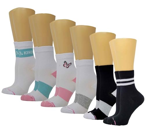 Mid-Crew Compression Socks | Half-Cushion | Dr Motion ( 6 Pairs ) - color: Assorted C
