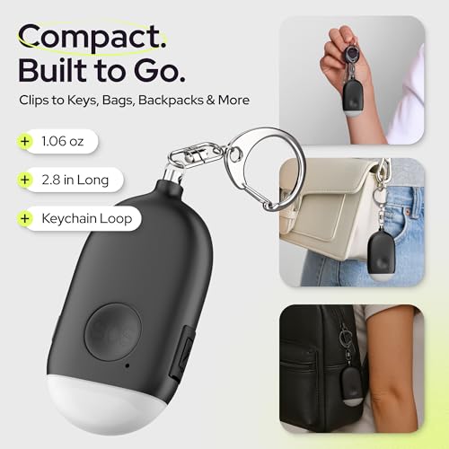 Weten Rechargeable Personal Alarm Keychain - 130dB Siren & LED Light - 2 Pack Personal Safety Alert for Women to Carry - Panic Button Alarm for Security - Rape Whistle for Self Defense (Black&Blue) - color: I - Black&Blue