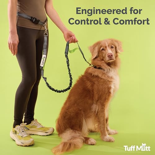Tuff Mutt Waist Hands Free Dog Leash for Walking Running Hiking - color: Purple