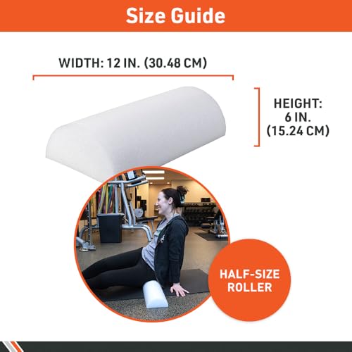 BodySport Half Foam Roller, 6 x 12 in - Half-Round Foam Roller for Stretching, Balance, Positioning and Physical Therapy Exercises - size: Half 6 x 12 in