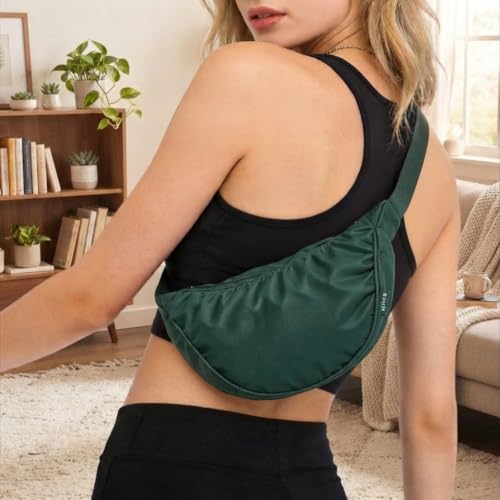 Fanny Pack Waist Bag Adjustable Waist Belt,Zippered Pockets,Hiking Fanny Pack for Running Dog Walking Travel Cycling(Green) - color: green