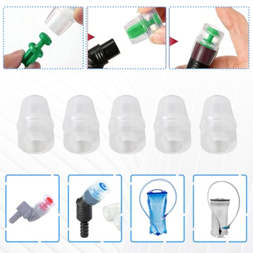 5-Pack Replacement Bite Valve Nozzles Compatible for Osprey, for Nathan & for Hydrapak Hydration Reservoirs - BPA-Free, Phthalate-Free, Lead-Free Silicone Sheaths