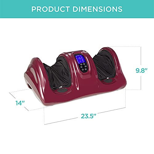 Best Choice Products Shiatsu Foot Massager for Pain Relief, Plantar Fasciitis, Neuropathy, Blood Circulation, Remote Control w/Compact Design - Burgundy - color: Burgundy