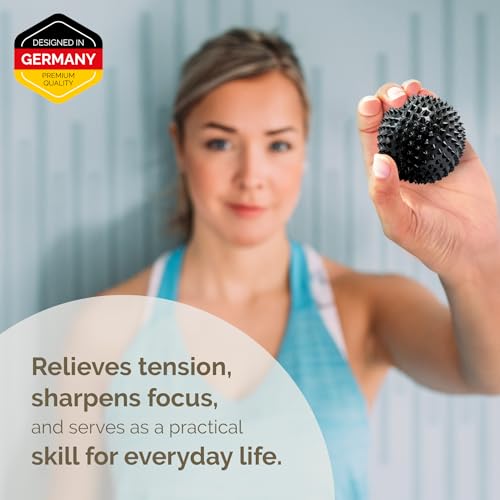 2X Spiky DBT Skill Balls | Magnetic Stress Relief Balls | Spiky Massage Balls for Relaxation, Tension Release, Focus & Mobility (Black, 2 Inch) - color: Black, size: 2 inches