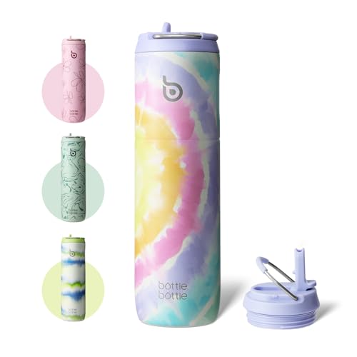 BOTTLE BOTTLE Insulated Water Bottle 24oz with Straw Lid and Handle Sports - color: Cotton Candy