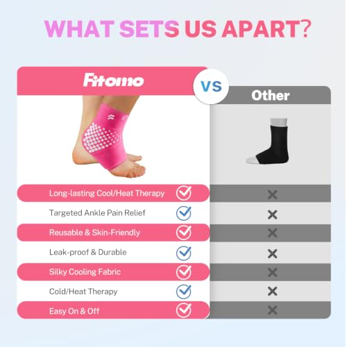 Ankle Ice Pack Wrap, Long-Lasting Cold Compression for Ankle Recovery - color: Pink, size: L