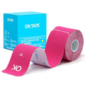 OK TAPE Kinesiology Tape 10 inches Precut, 20 Strips, Cotton Elastic Athletic Tape Latex Free, 2in x 16ft, Pink - color: Pink, size: 20 Count (Pack of 1)