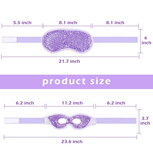 2PCS Gel Eye Mask Reusable Hot Cold Compress Pack Eye Therapy,Therapeutic Gel Eye Spa Pad for Puffiness/Dark Circles/Eye Bags/Dry Eyes/Headaches/Migraines/Stress Relief-Purple&Pink - color: Purple&pink