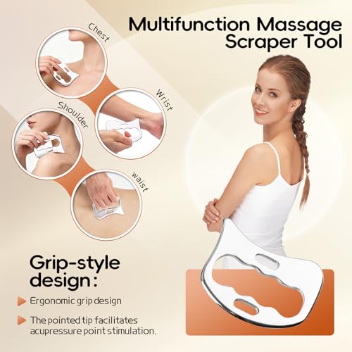 Medical Stainless Steel Gua Sha Muscle Scraper Tool-3 in 1 - style: 3‑PIECE SET