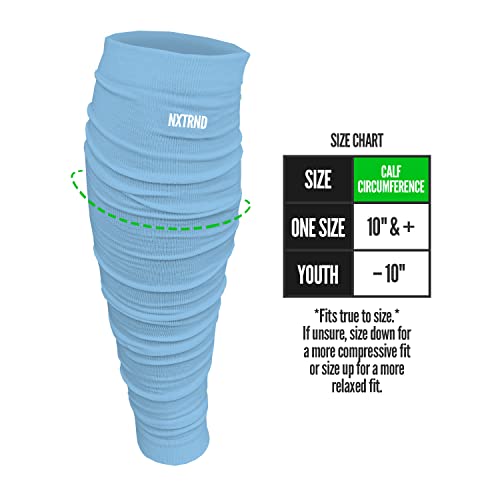 Nxtrnd Football Leg Sleeves, Calf Sleeves for Men & Boys, Sold as a Pair - color: Columbia Blue, size: One Size