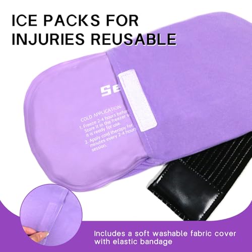 Ice Packs for Injuries Reusable Gel 2 Hot Cold Compress Therapy Pack - color: Purple, size: Medium 10 X 5.5 Inch