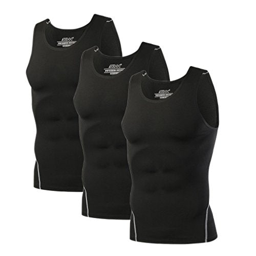 Mens 3 Pack Compression Tank Tops Sleeveless Compression Shirt - color: 3 Pack Tank, size: X-Large