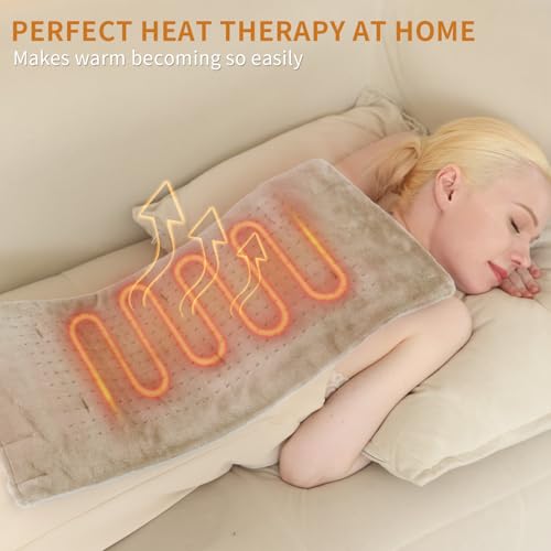 SAROO Heating Pad for Back Pain Cramps Relief,12"×24",Camel - color: Camel