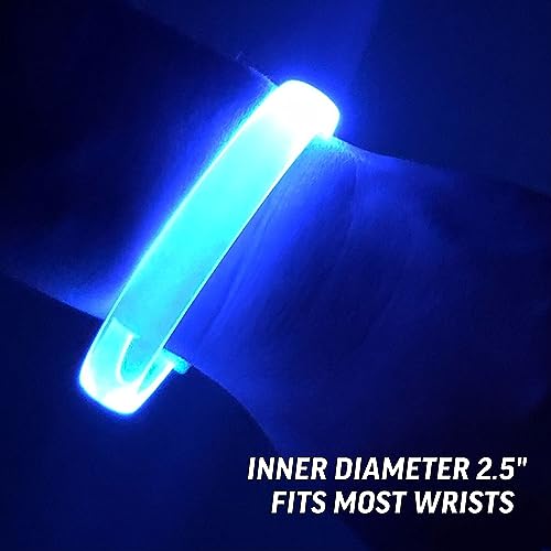 4 Magic Band Pack | Glow in The Dark | Flashing Light up for Concerts | Running Lights for Runners | Glow in The Dark Bracelets | Led Bracelet - color: Blue