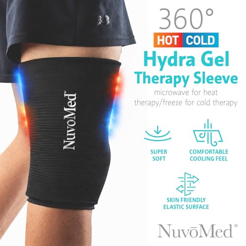NuvoMed Reusable Hot & Cold Gel Pack Wrap – Flexible Hydra-Gel Compress, Microwave & Freezer Safe, 360° Coverage for Knee, Elbow, Ankle, Wrist & Calf (Extra Large) - size: Extra Large