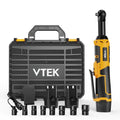 VTEK 3/8" Extended Cordless Ratchet Wrench 12V Electric Ratchet Wrench with 2 batteries,Variable Speed Trigger 40 Ft-lbs 400RPM Power Ratchet Wrench