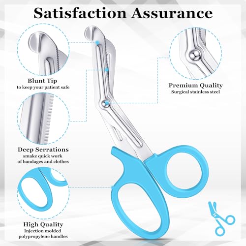 Chumia 3 Pcs Trauma Shears, Nurse Bandage Scissors, Small Medical Scissor - color: Vivid Color