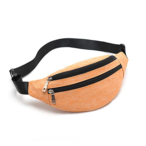 Fanny Packs for Women Men, Fashion Waist Pack Crossbody Bags Belt Bag with Adjustable Strap for Running Hiking Travel. - color: Orange-01