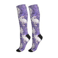 Cute Compression Socks Knee High Support Stockings Women Men - color: Rabbit Purple1
