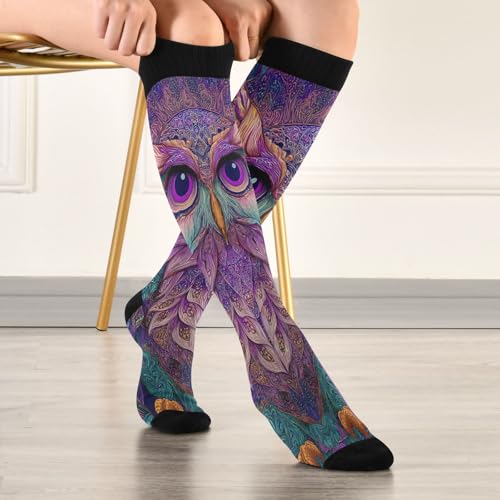 Wusikd Cute Penguin Compression Socks for Women and Men Circulation Long Socks for Athletic Running 1 - color: Multi 28