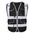 HYCOPROT High Visibility Safety Vest Hi Vis Reflective Construction Vests with Pockets for Men Women,Meets ANSI/ISEA Standard - color: Black, size: Large