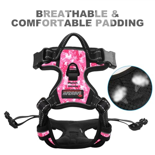 BARKBAY Dog Harness No Pull for Small Sized Dog Front Back Clips,Dog Vest - color: Pink Camo, size: X-Small(Chest:15.5-19.5”)