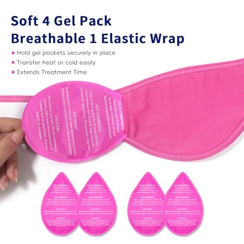 Wisdom Teeth Ice Pack Head Wrap for Pain Relief - Cold Hot Therapy for Face - color: Pink