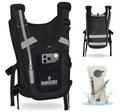 Running Hydration Vest with POV Camera Phone Pocket — Includes 1.5L Water Bladder — Zero-Bounce Stability, Adjustable Straps — Lightweight Reflective Hiking Backpack for Women & Men - color: BLACK