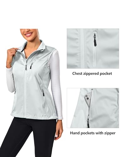 Little Donkey Andy Women's Lightweight Vest Windproof Sleeveless Jacket - color: White, size: X-Small