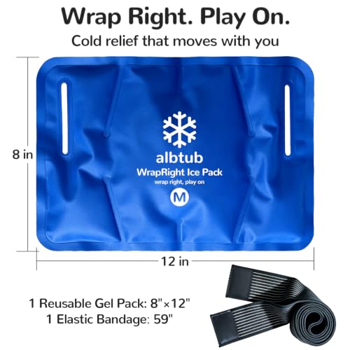 Hands-Free Ice Pack for Injuries Reusable, 8" x 12" Flexible Cold Therapy - size: Hands-free M*1