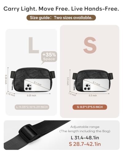 Pritent Fanny Packs for Women Crossbody Belt Bag With Zipper Back Pocket - color: Camo Black, size: Small