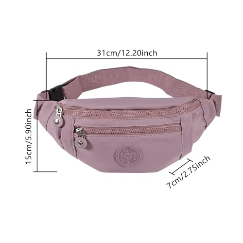 Large Crossbody Fanny Pack with 3-Zipper Pockets,Gifts for Enjoy Sports Festival Workout Traveling Running Casual Hands-Free Wallets Waist Pack Phone Bag Fits All Phones (Purple) - color: Purple