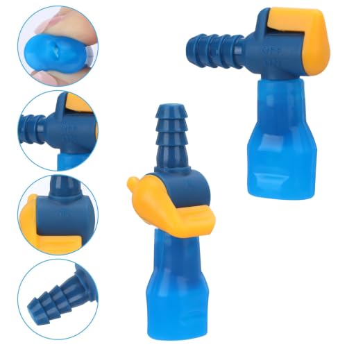 6PCS Bite Valve Replacement, Mouthpiece Replacements with 2 Shutoff Straight & Angled Hose Connector, Tube Nozzle Replacement for Hydration Bladder Backpack Water Reservoir - style: 6 Bite Valve + 2Hose Connector