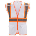 High Visibility Reflective Safety Vest with Zipper and Pockets White,M - color: White, size: Medium