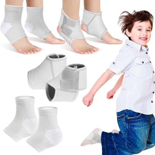 Tarpop 2 Pairs Kids Ankle Brace, Compression Sleeves, M+S, Grey - color: Grey, size: Small,Medium