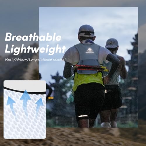 Haimont 5L Trail Running Hydration Vest with Soft Flasks - color: Light Blue, size: Large