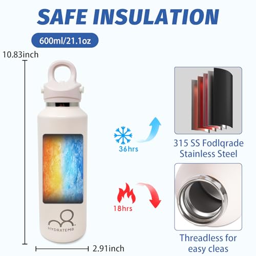 20 oz Insulated Water Bottle: Twist-Free Vacuum Stainless Steel thermal flask with Threadless Lockable Lid - Sweat-Proof & 36Hr Ice Retention - Anti-Scratch Coating & Leak Proof for Travel Gym Hiking - color: Rose