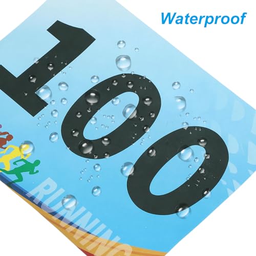 PATIKIL Tearproof Running Bib Numbers, Race Competitor Numbers - size: 7x6 Inch, style: 1-100