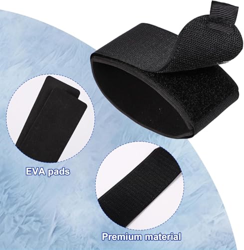 6pcs Fastener Straps, 19x2.1 Inch Ski Tapes with Protector Pads Adjustable Ski Wraps Gear Storage Ties for Boards Poles Winter Sports Accessories (Black)