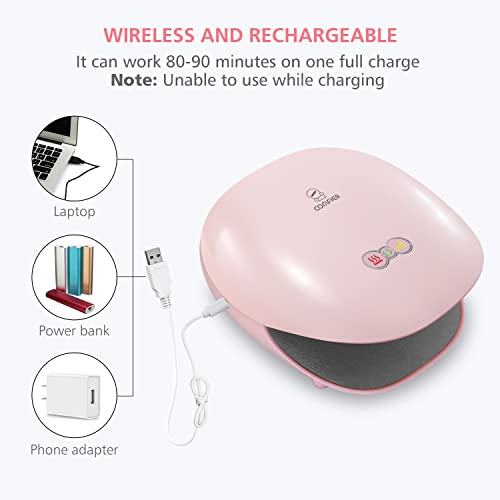COMFIER Wireless Hand Massager with Heat -3 Levels Compression & Heating,Rechargeable Hand Massager Machine for Carpal Tunnel,Ideal Gifts for Women (Petal Pink) - color: Pink