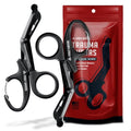 EVERLIT Trauma Shears Black Titanium Coated Non-Stick Blades Stainless Steel Bandage Medical Scissors with Oxygen Tank Wrench (7.5" Fullsize, 2 Pairs) - size: 7.5" Fullsize, 2 Pairs