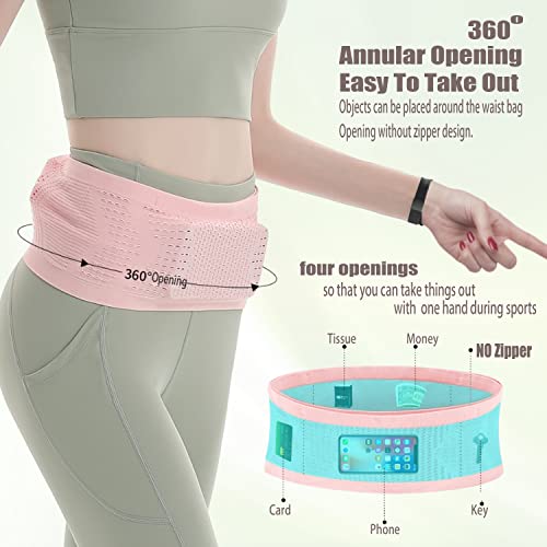 Slim Invisible Running Belt, Breathable Large Capacity Mesh Pouch - color: Black, size: Large