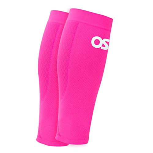 OS1st Calf Compression Sleeves for Men & Women relieves shin splints, leg fatigue and reduces recovery time - color: Pink, size: Medium